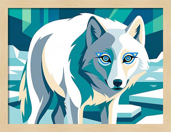 Arctic Wolf In Vibrant Colors