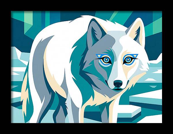 Arctic Wolf In Vibrant Colors