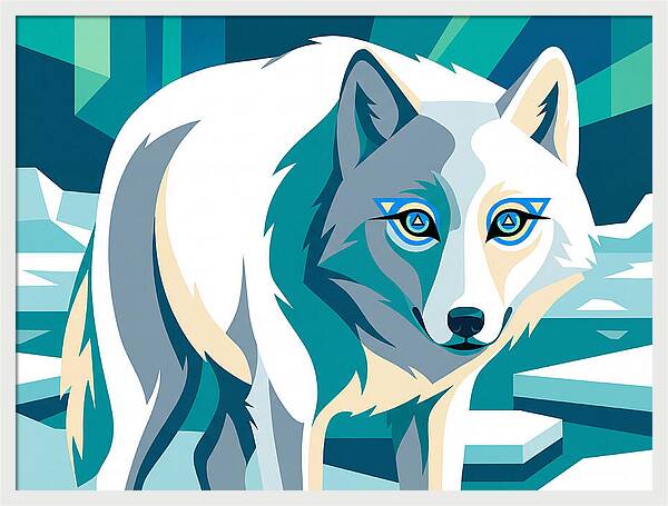 Arctic Wolf In Vibrant Colors