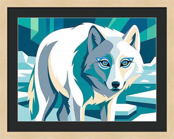 Arctic Wolf In Vibrant Colors
