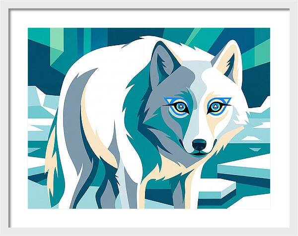 Arctic Wolf In Vibrant Colors