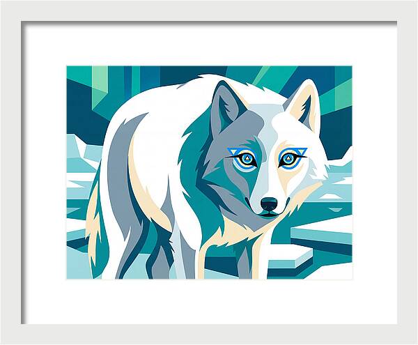 Arctic Wolf In Vibrant Colors