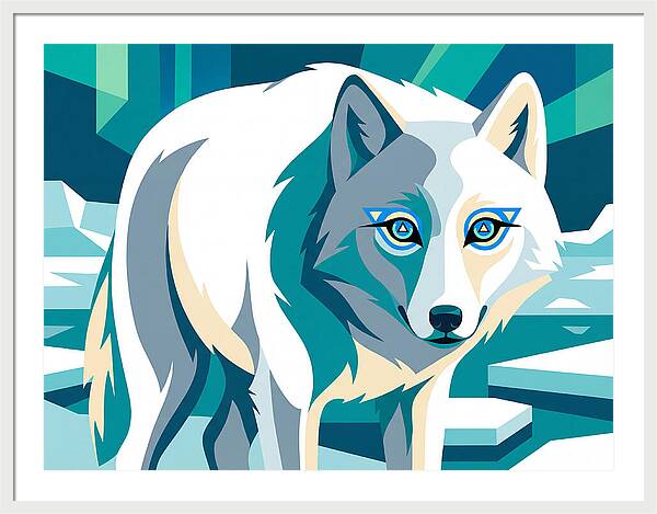 Arctic Wolf In Vibrant Colors
