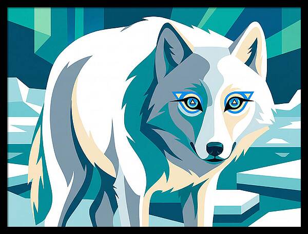 Arctic Wolf In Vibrant Colors