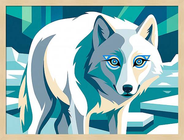 Arctic Wolf In Vibrant Colors