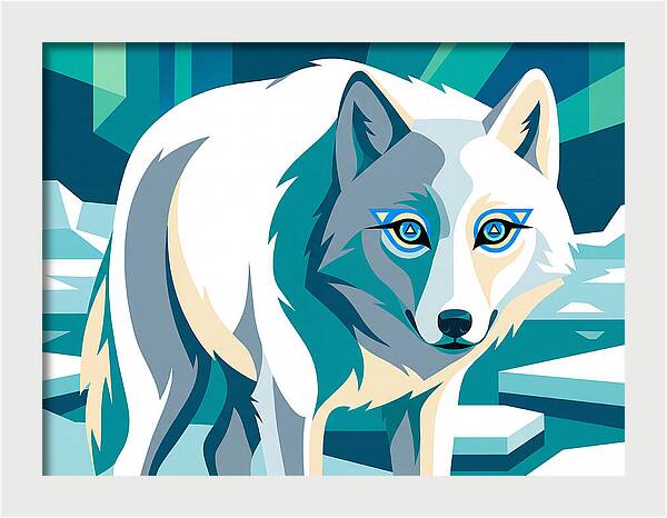 Arctic Wolf In Vibrant Colors