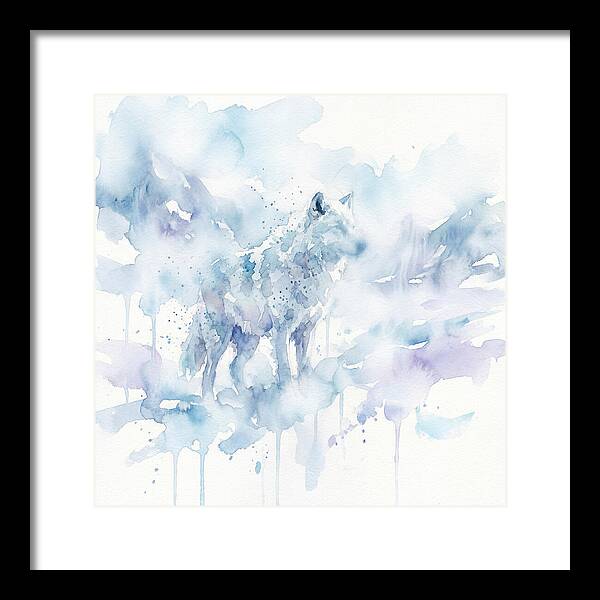 Arctic Wolf In Watercolor Hues