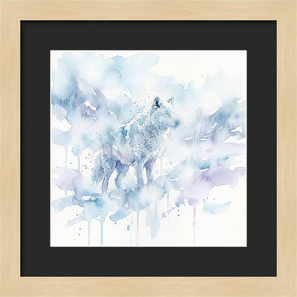 Arctic Wolf In Watercolor Hues