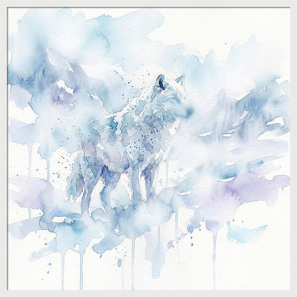Arctic Wolf In Watercolor Hues