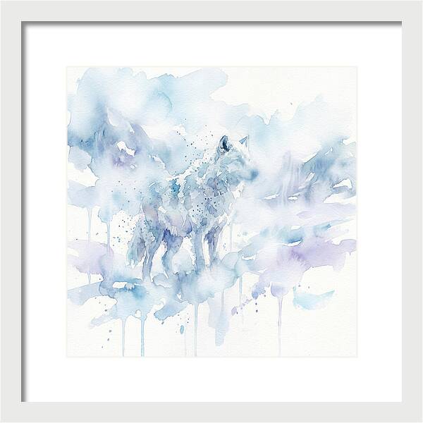 Arctic Wolf In Watercolor Hues