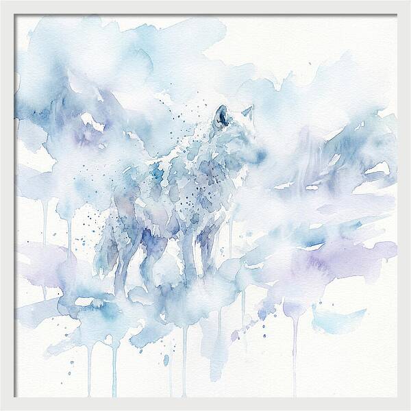 Arctic Wolf In Watercolor Hues