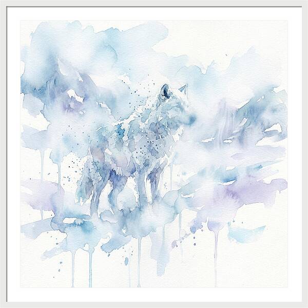 Arctic Wolf In Watercolor Hues