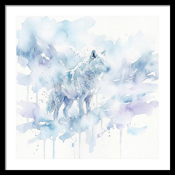 Arctic Wolf In Watercolor Hues
