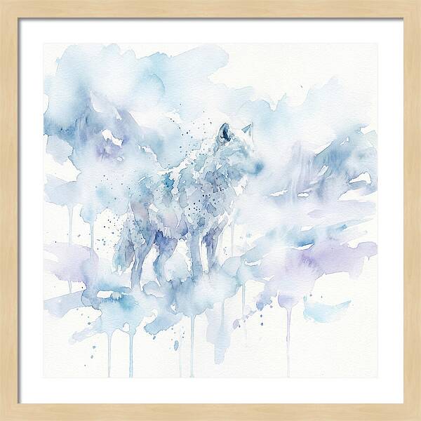 Arctic Wolf In Watercolor Hues