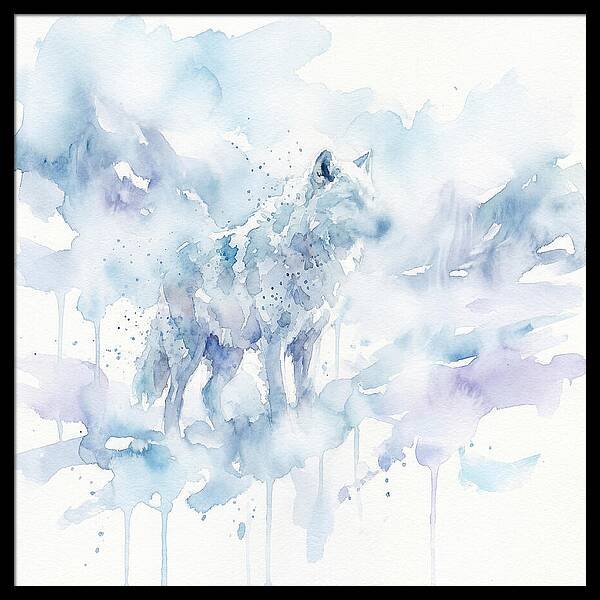 Arctic Wolf In Watercolor Hues