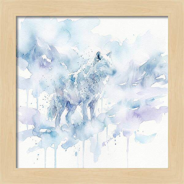 Arctic Wolf In Watercolor Hues