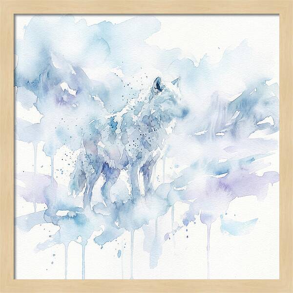 Arctic Wolf In Watercolor Hues