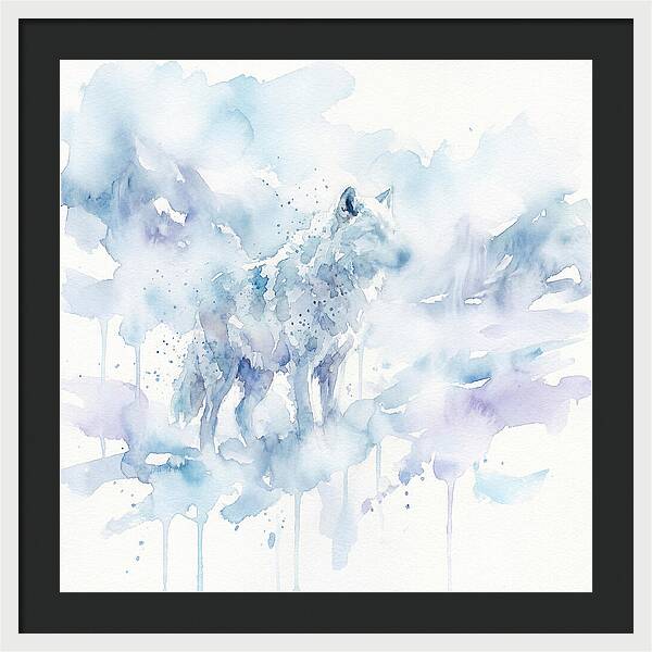 Arctic Wolf In Watercolor Hues