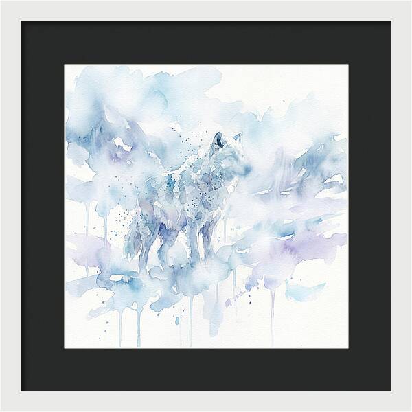 Arctic Wolf In Watercolor Hues