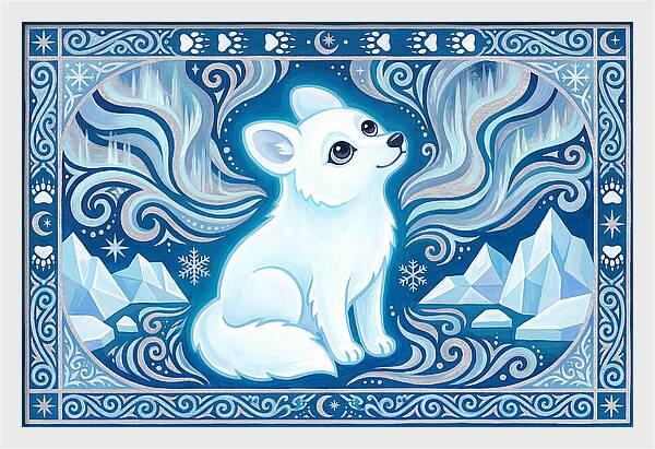 Arctic Wolf In Winter Wonderland