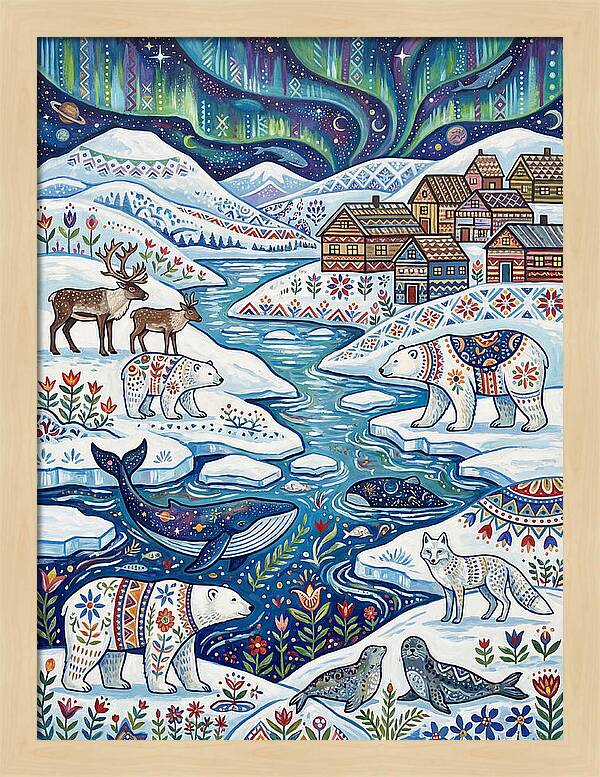 Arctic Wonderland With Folk Art