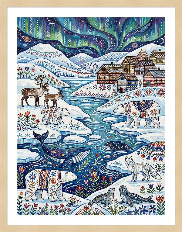 Arctic Wonderland With Folk Art