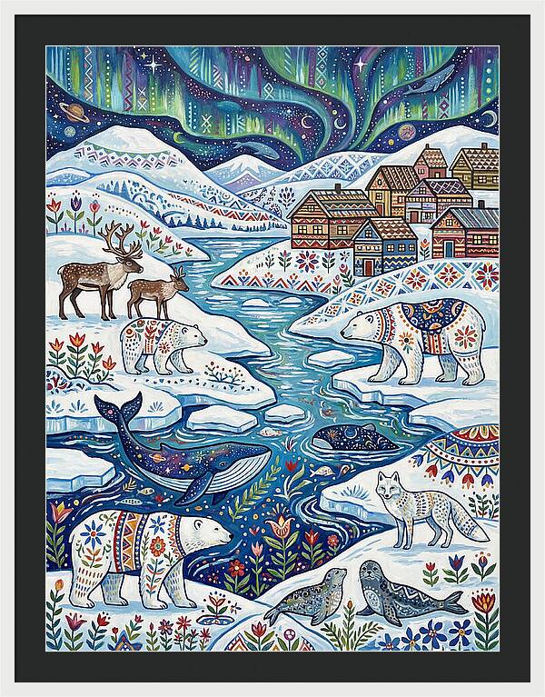 Arctic Wonderland With Folk Art