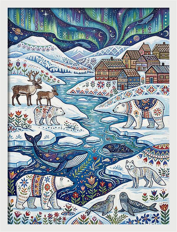 Arctic Wonderland With Folk Art
