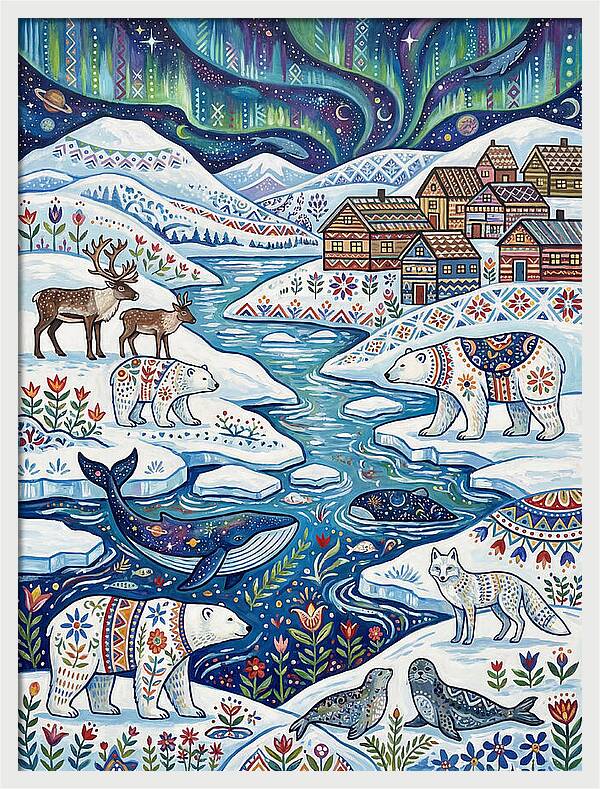Arctic Wonderland With Folk Art