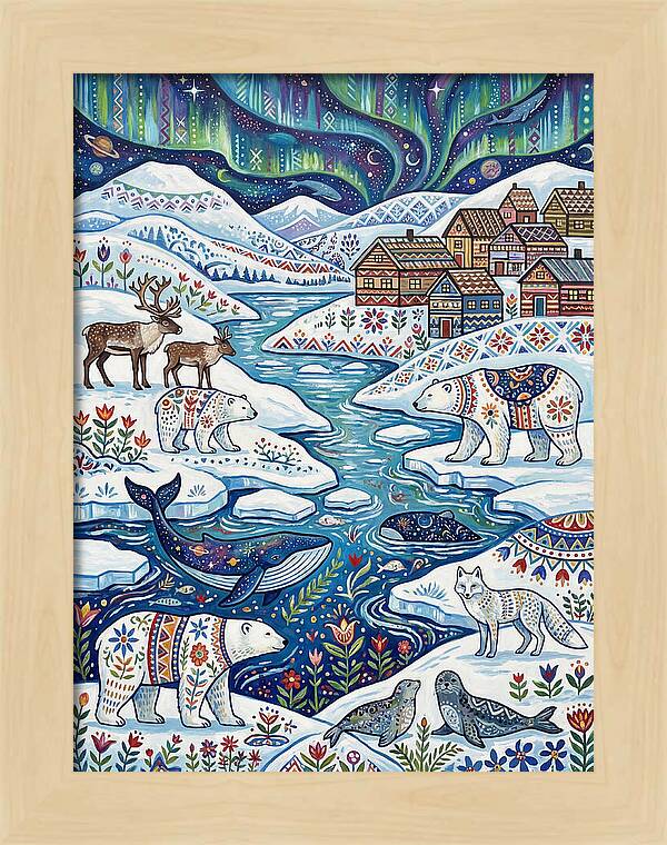 Arctic Wonderland With Folk Art