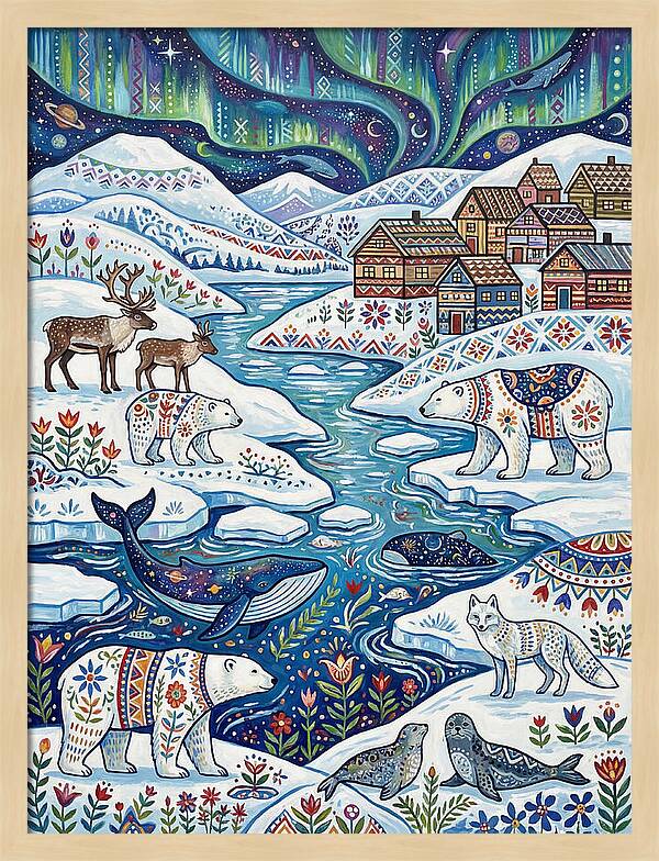 Arctic Wonderland With Folk Art