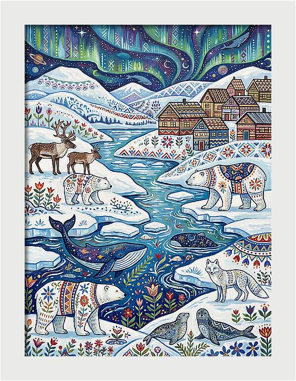 Arctic Wonderland With Folk Art
