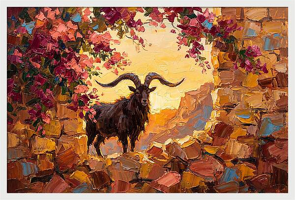 Argali In Blooming Landscape