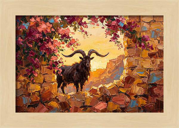 Argali In Blooming Landscape