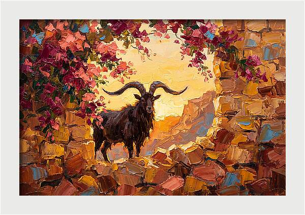 Argali In Blooming Landscape