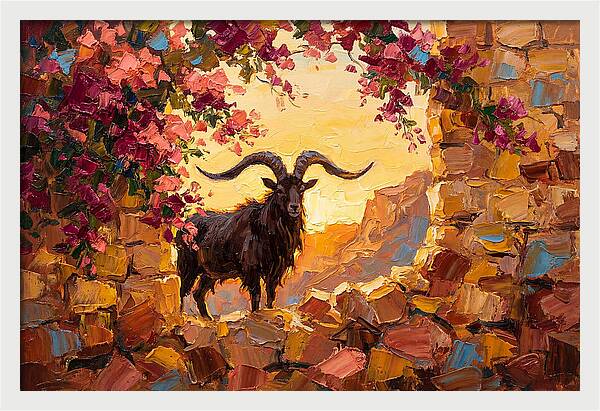 Argali In Blooming Landscape