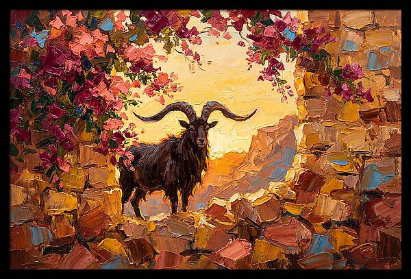 Argali In Blooming Landscape