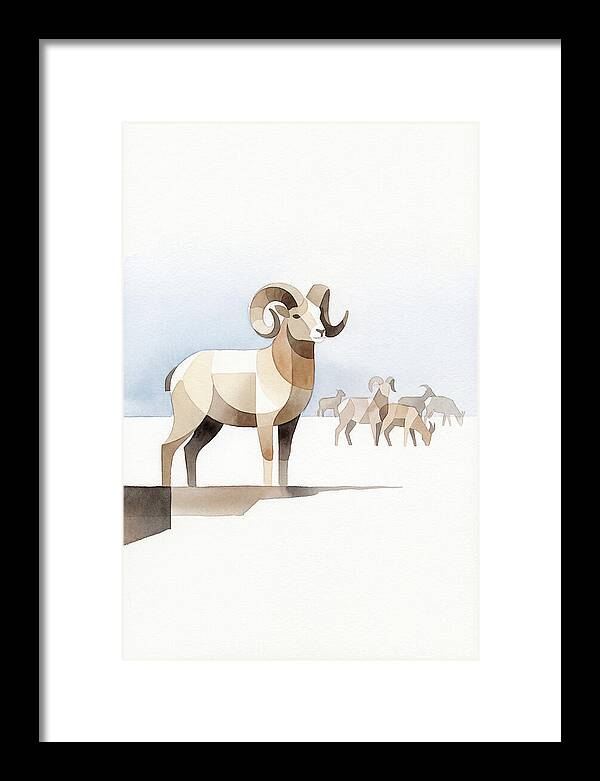 Argali In Minimalist Style