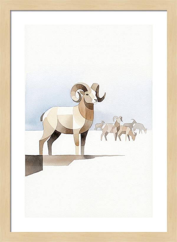 Argali In Minimalist Style