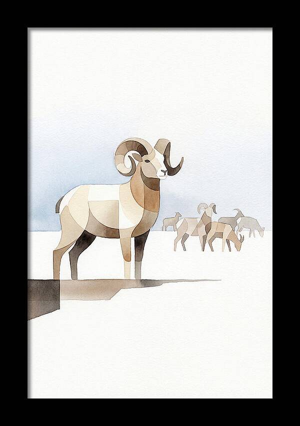 Argali In Minimalist Style