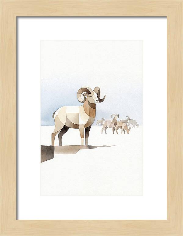 Argali In Minimalist Style