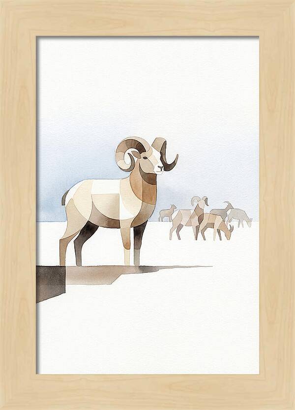 Argali In Minimalist Style