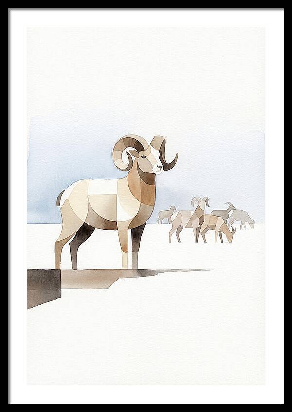 Argali In Minimalist Style