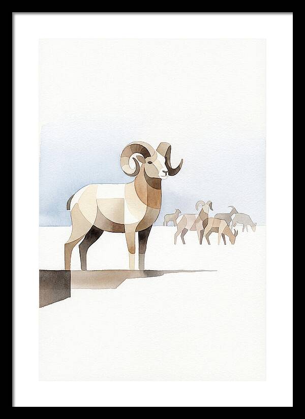 Argali In Minimalist Style