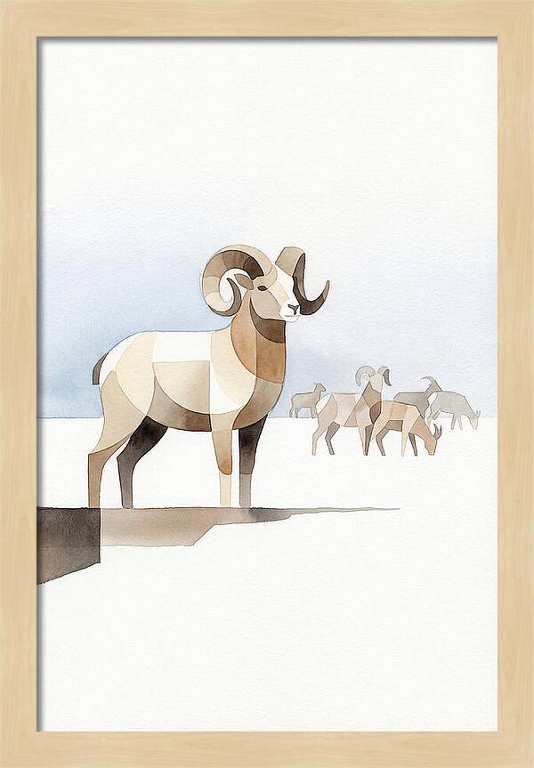 Argali In Minimalist Style