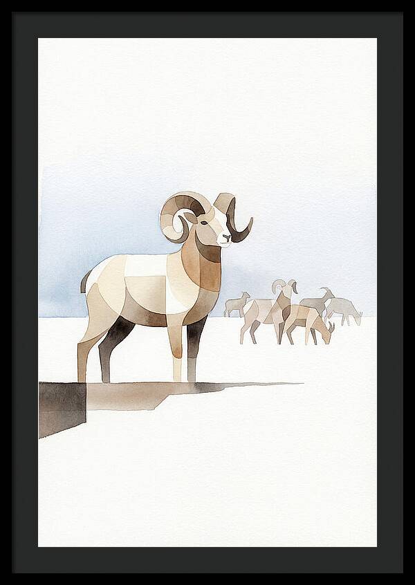 Argali In Minimalist Style