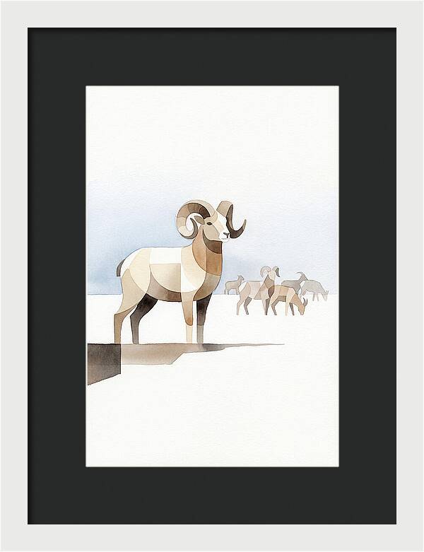 Argali In Minimalist Style