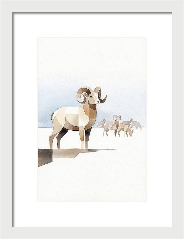 Argali In Minimalist Style