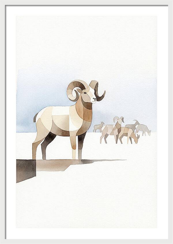 Argali In Minimalist Style