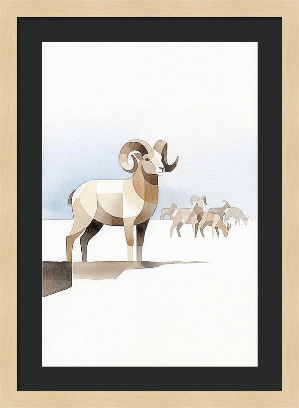 Argali In Minimalist Style